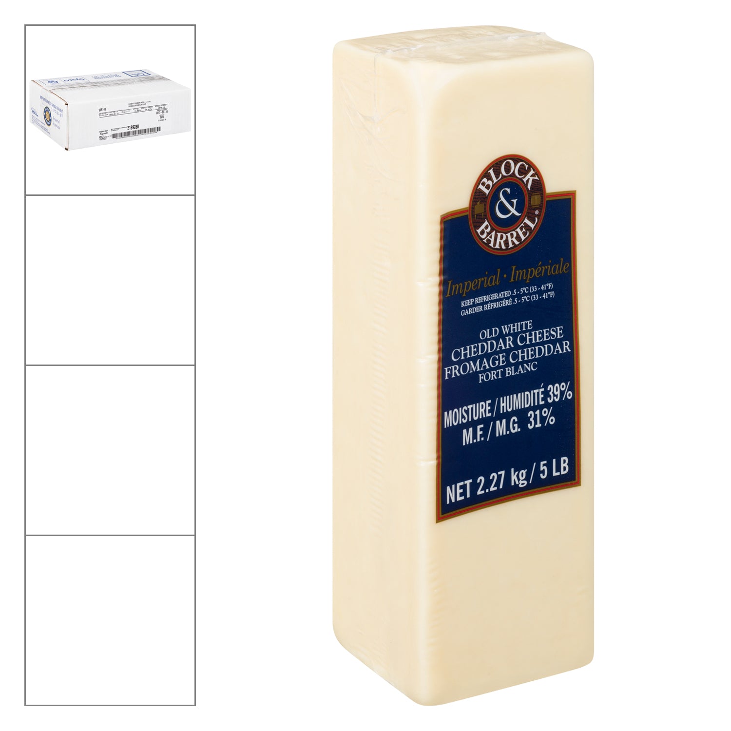 Block & Barrel Imperial Old White Cheddar Cheese 2x2.27kg [$1.76/100g]