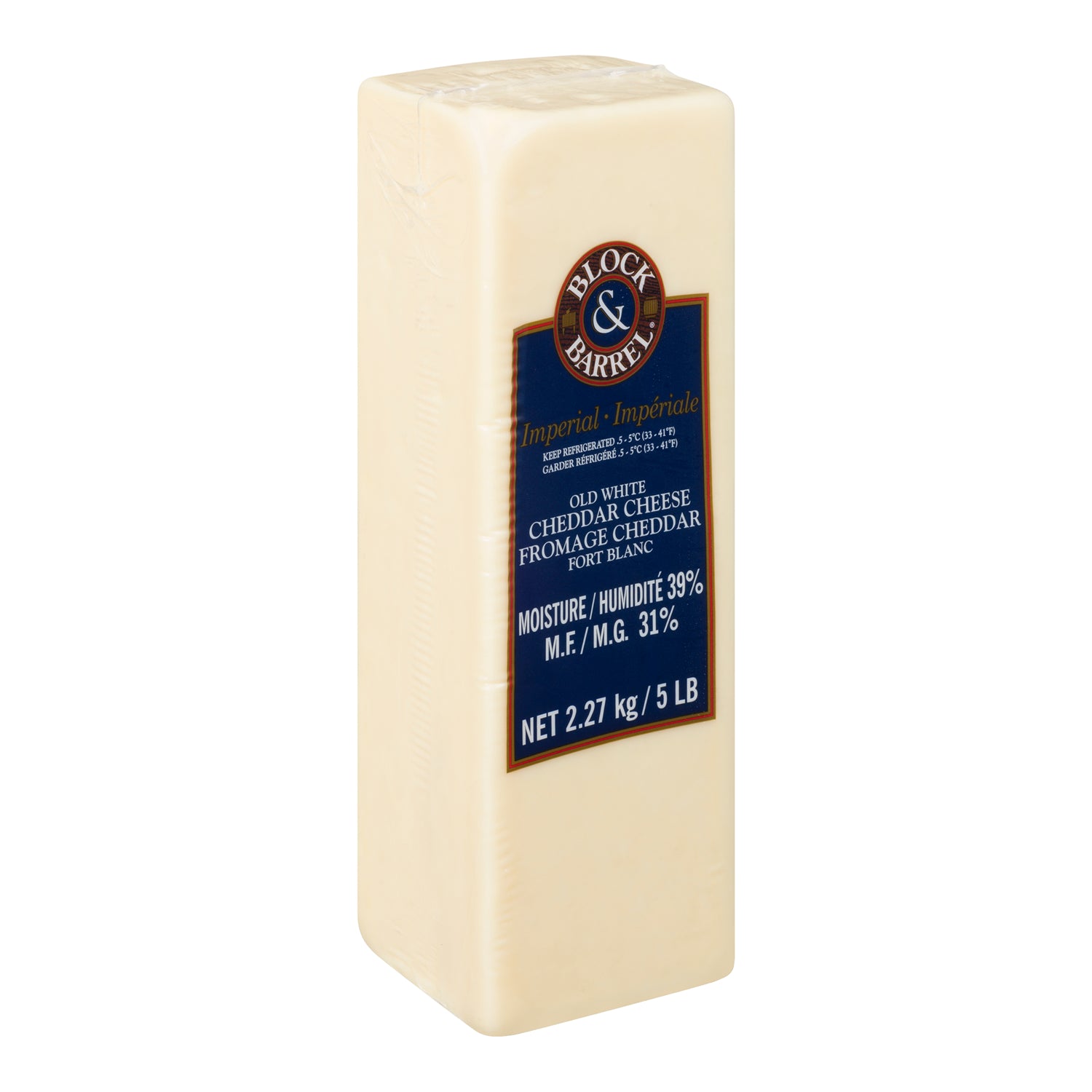 Block & Barrel Imperial Old White Cheddar Cheese 2x2.27kg [$1.76/100g]