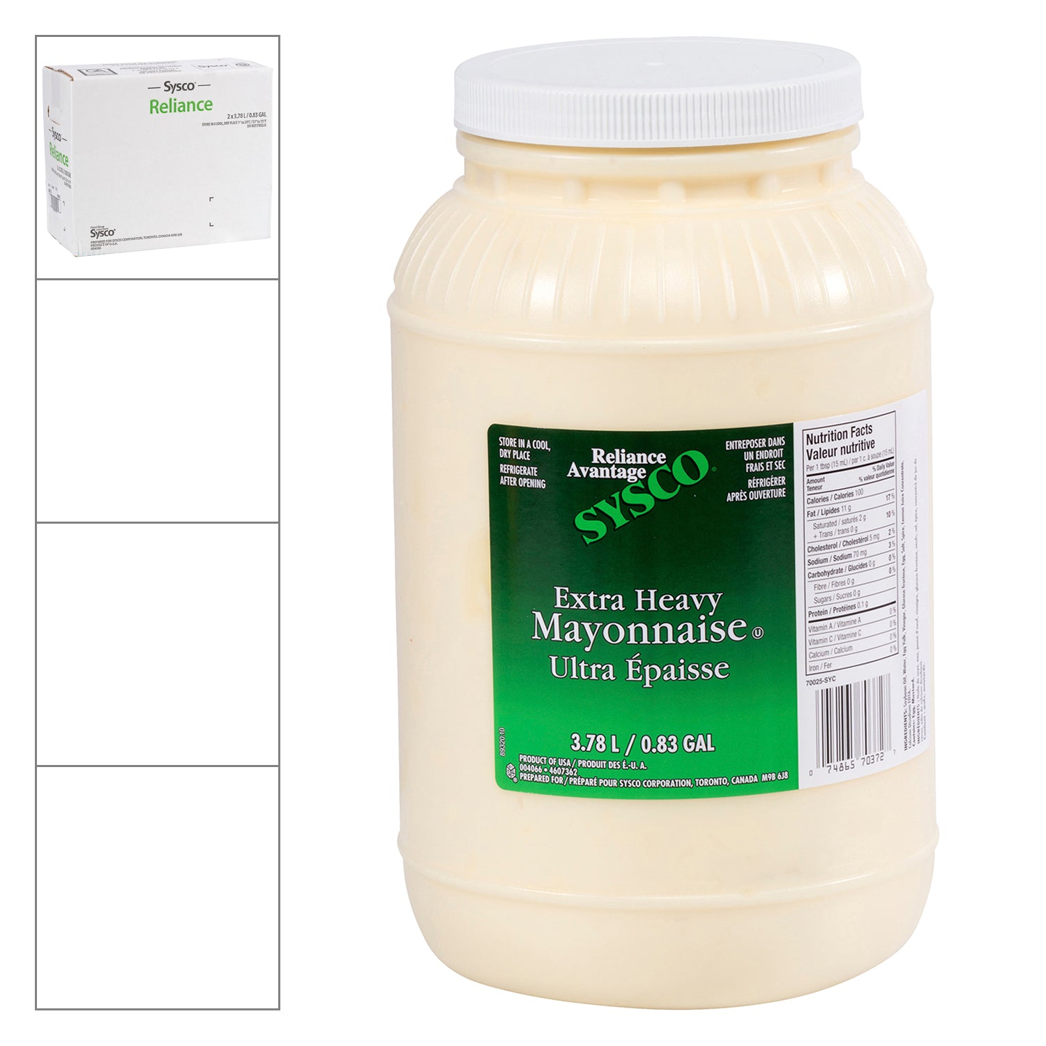 Sysco Reliance Mayonnaise 2x3.78l [$24.99/ea]