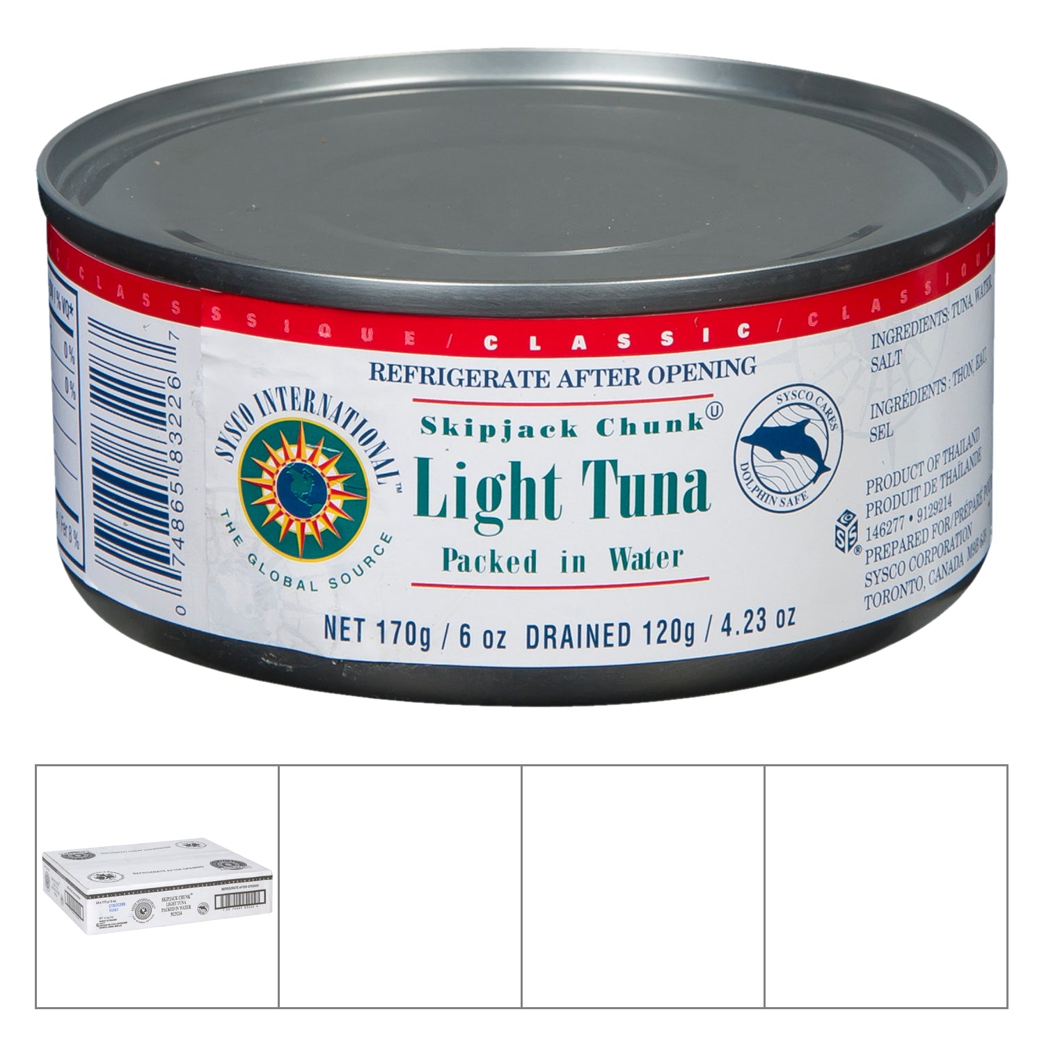 Sysco International Skipjack Chunk White Light Tuna 24x170g [$2.08/ea]