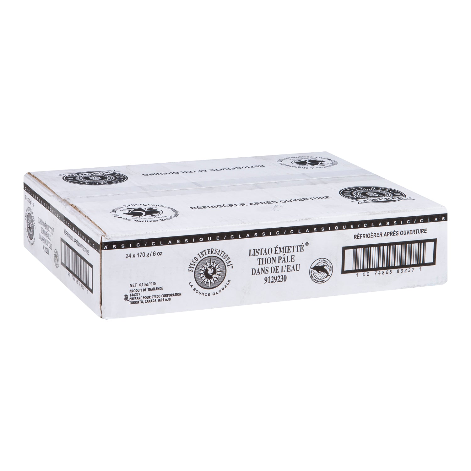 Sysco International Skipjack Flaked White Light Tuna 24x170g [$2.16/ea]