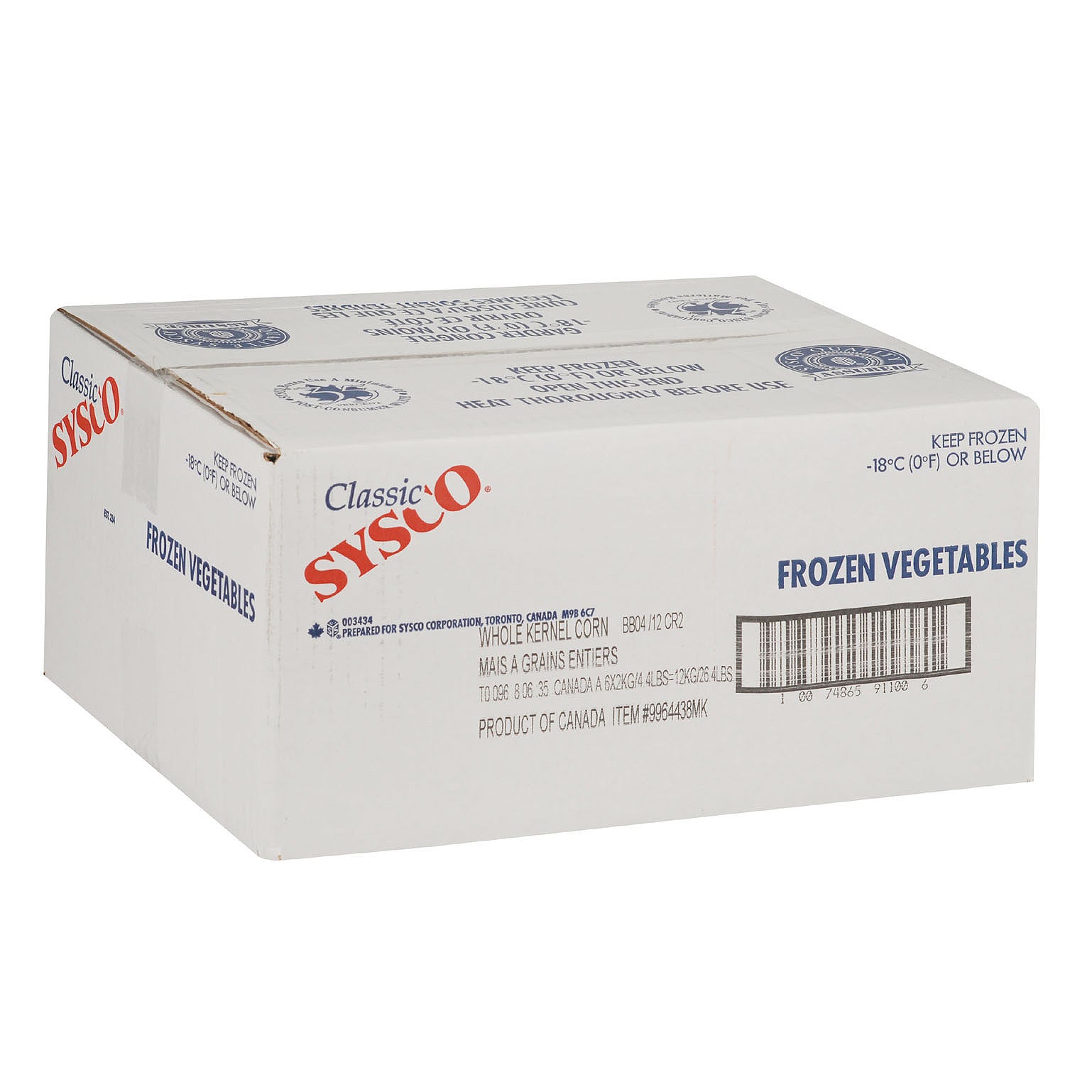 Sysco Classic Kernel Corn 6x2kg [$0.07/serving]