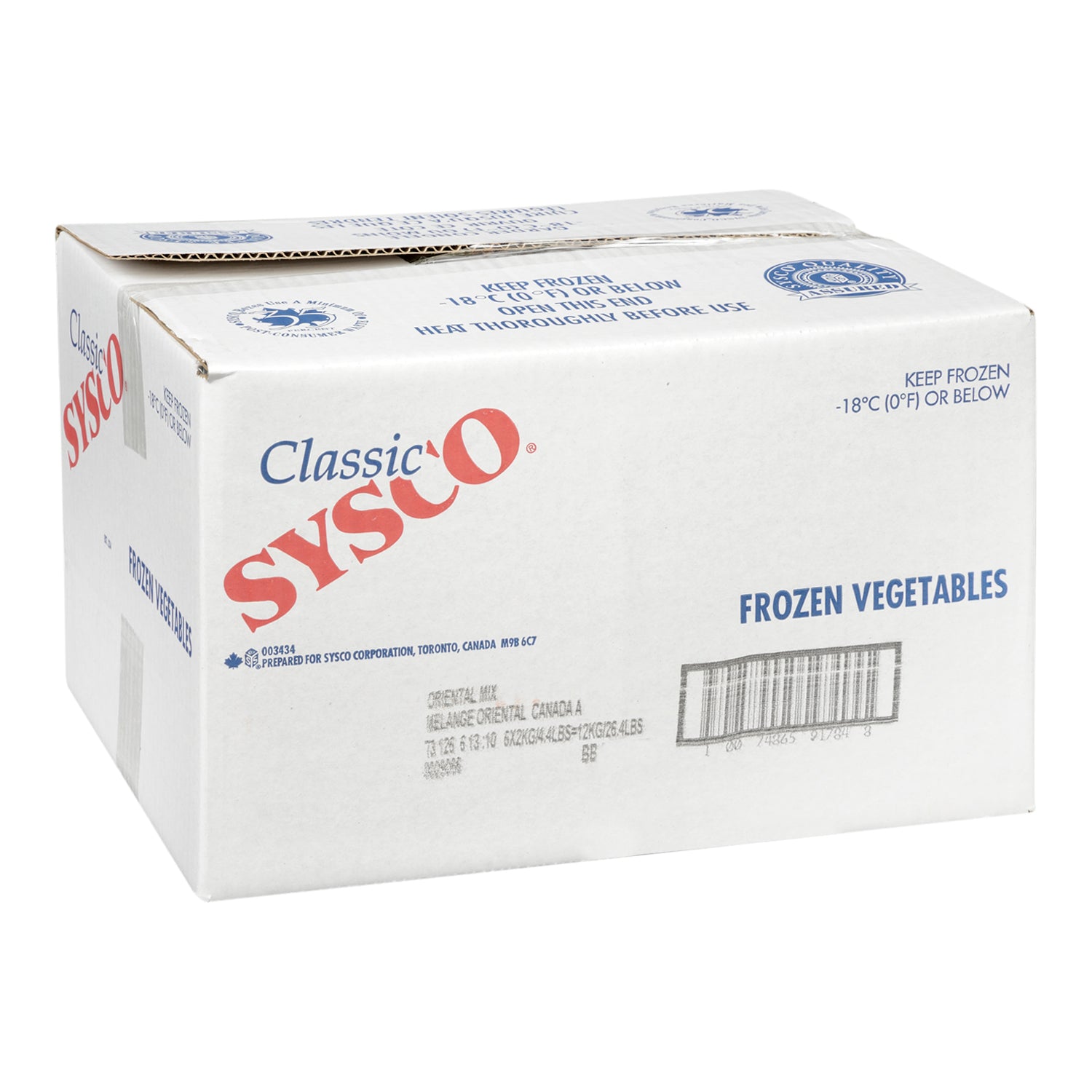 Sysco Classic Stir Fry Vegetable Medley 6x2kg [$5.83/ea]