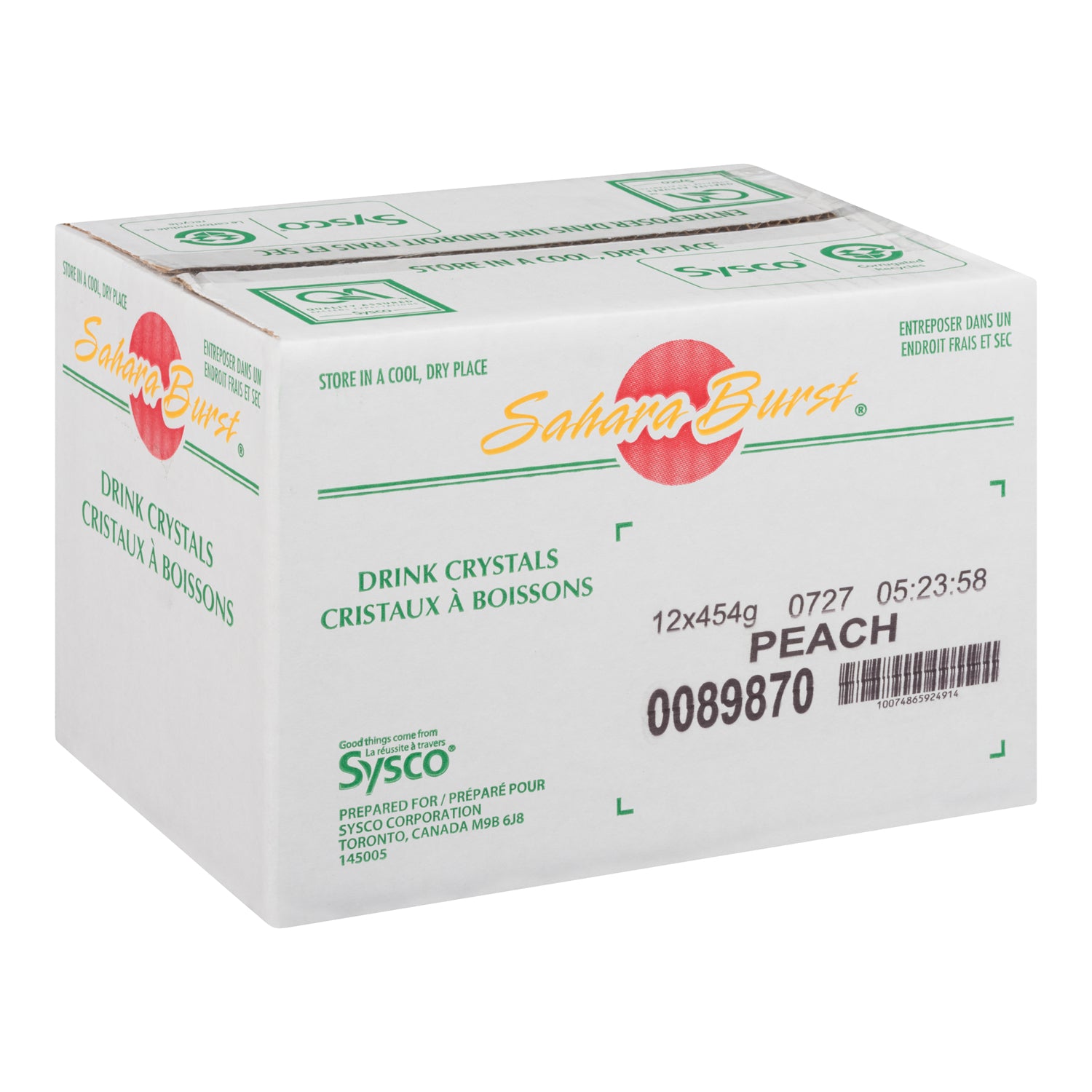 Sahara Burst Peach Drink Crystals 12x364g [$3.08/ea]