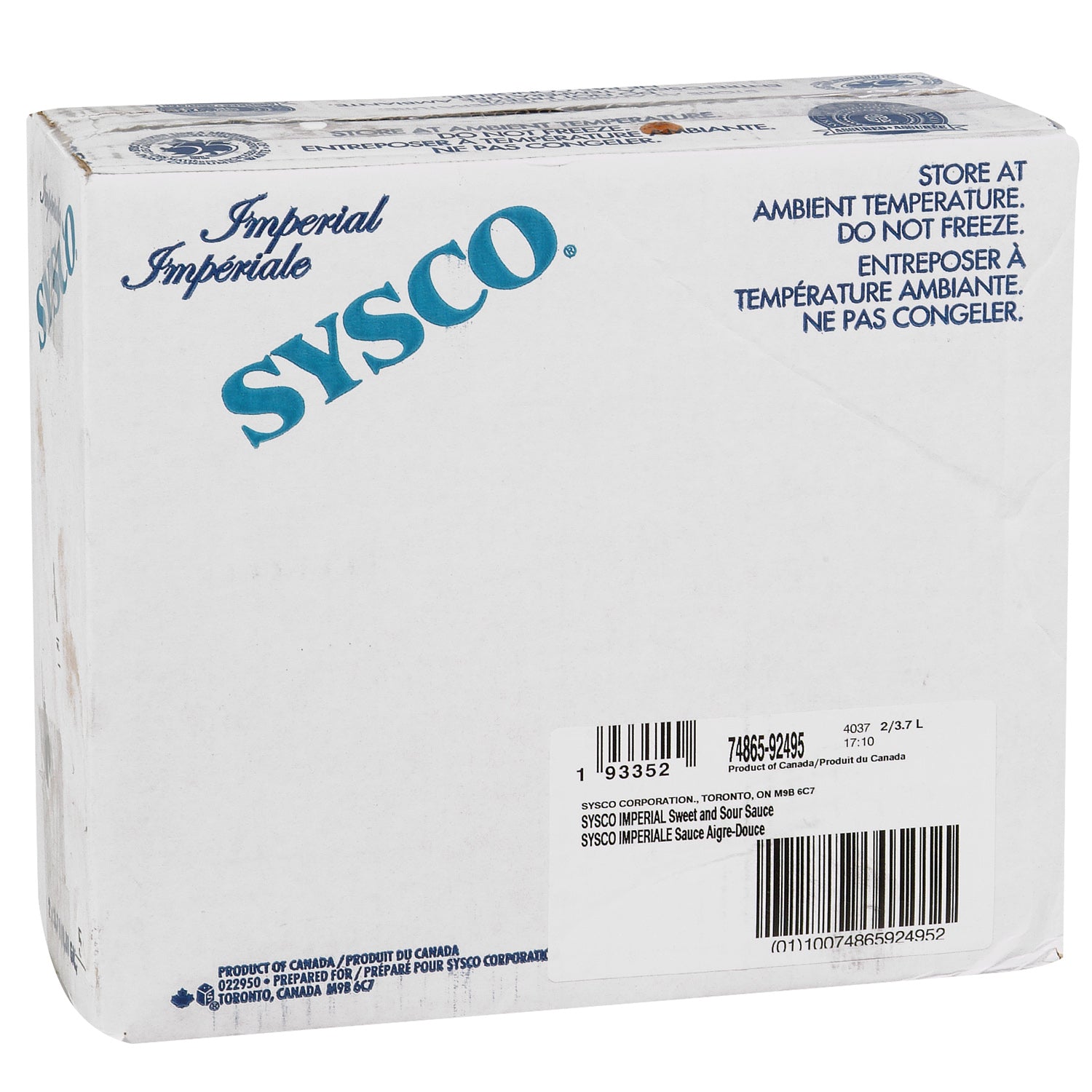 Sysco Imperial Sweet And Sour Sauce 2x3.7L [$0.24/serving]