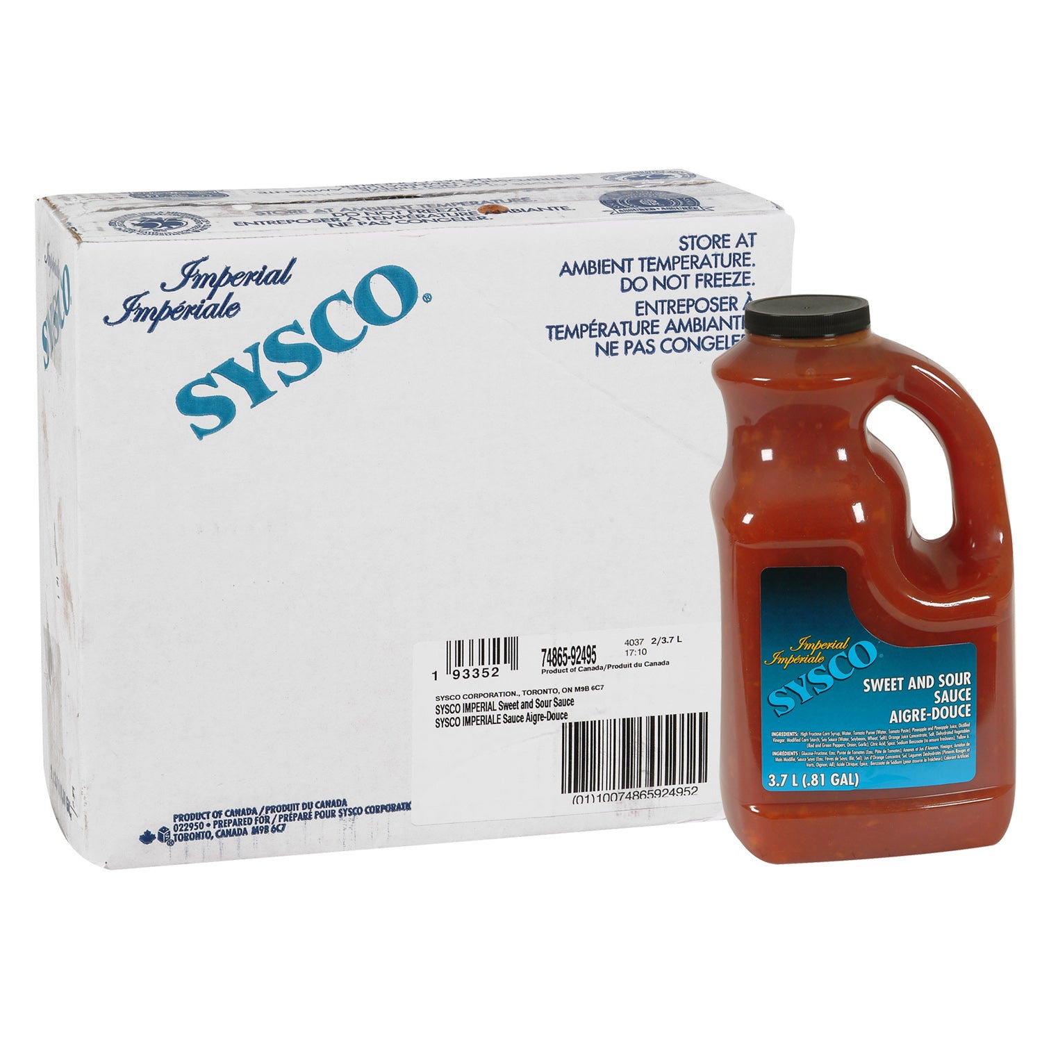 Sysco Imperial Sweet And Sour Sauce 2x3.7L [$0.24/serving]