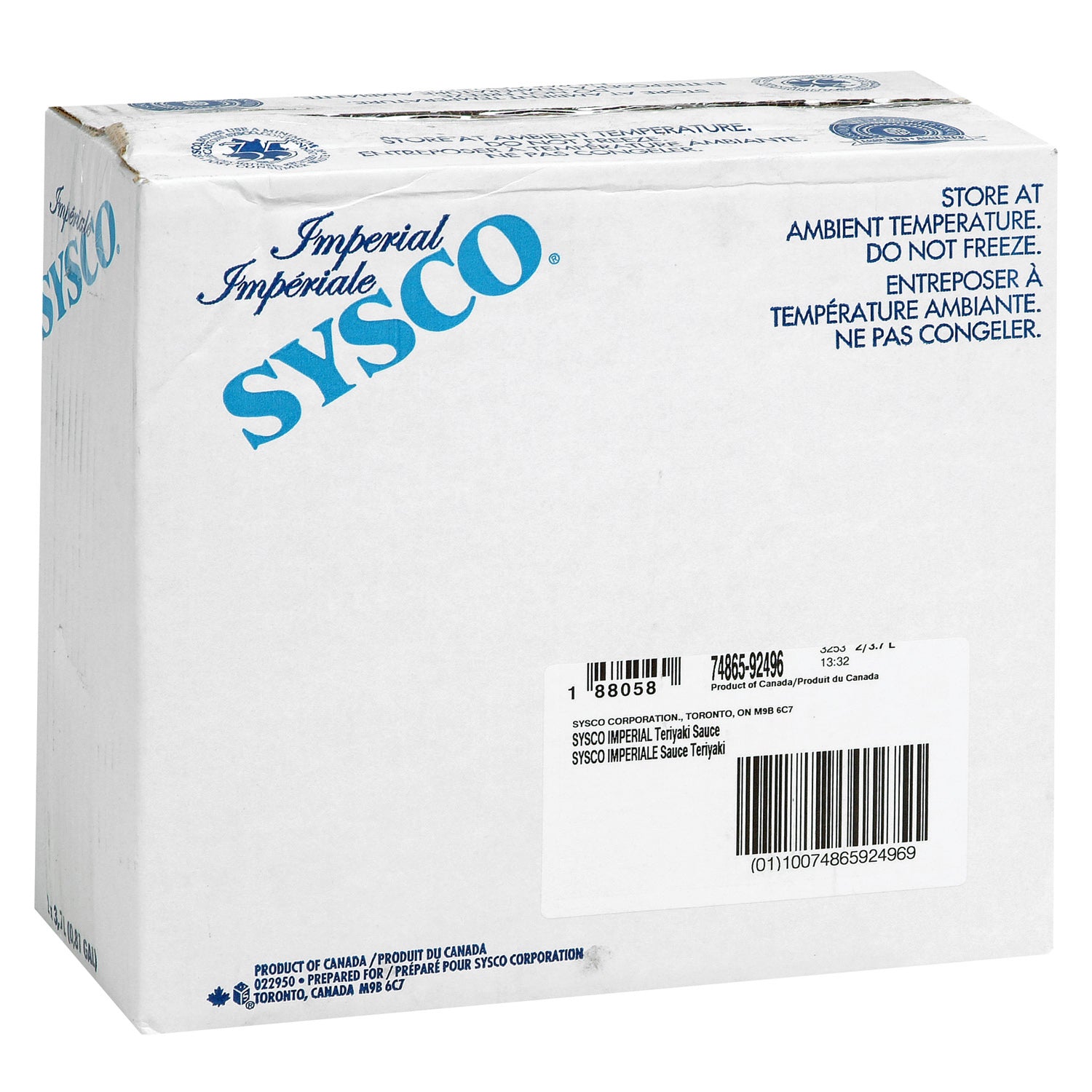 Sysco Imperial Teriyaki Sauce 2x3.7L
 [$0.24/serving]