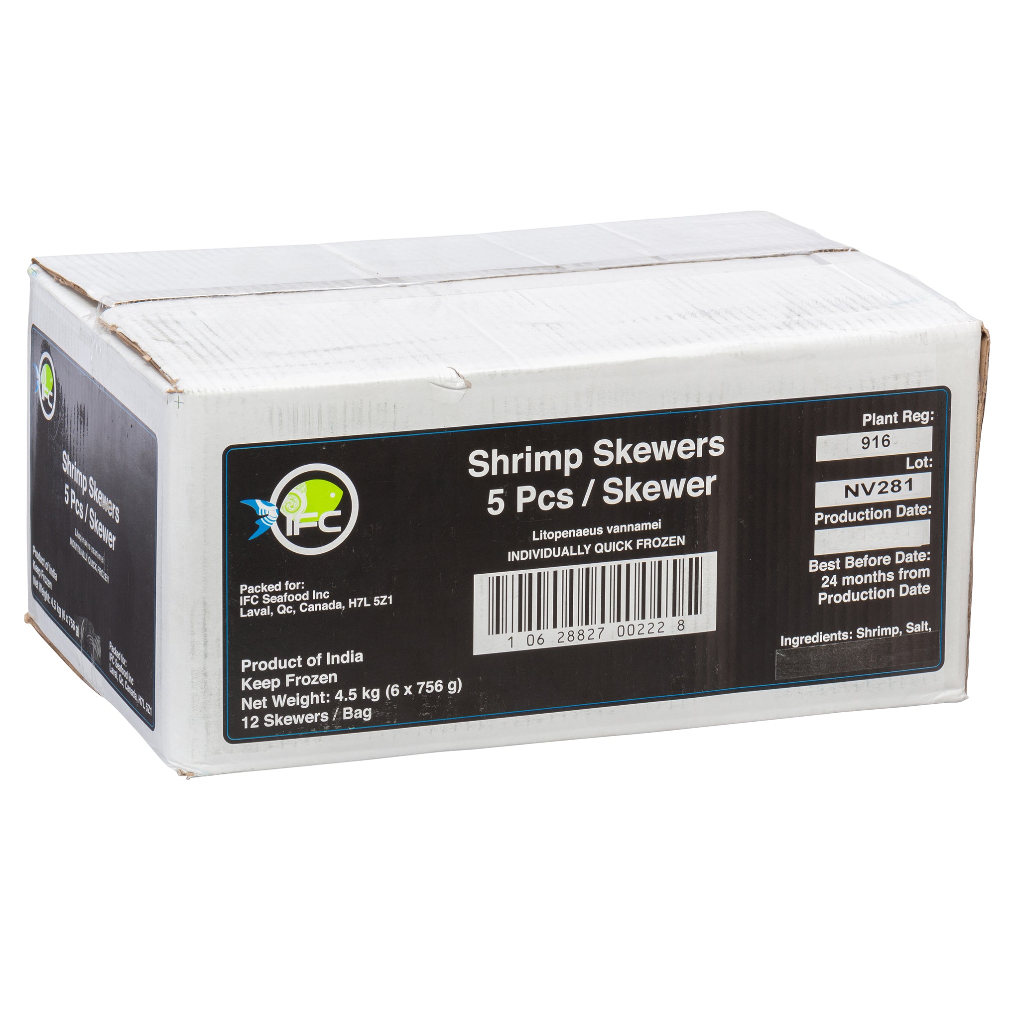 IFC Shrimp Skewers 72x63g [$1.81/serving]
