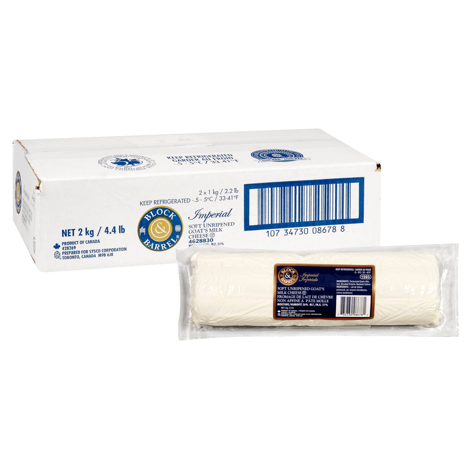 Block & Barrel Imperial Goat Cheese 2x1kg [$2.49/100g]