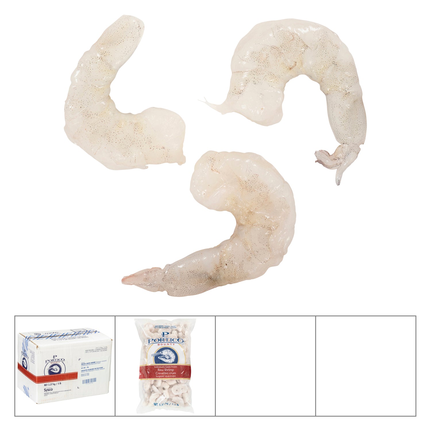 Portico Peeled & Deveined Tail off Shrimp 2x1.13kg [$20.88/kg] [$9.47/lb]