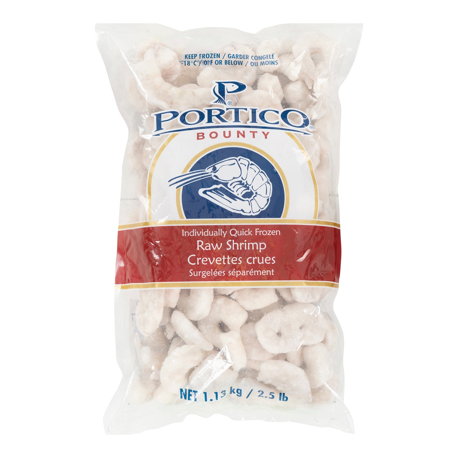 Portico Peeled & Deveined Tail off Shrimp 2x1.13kg [$17.69/kg] [$8.02/lb]