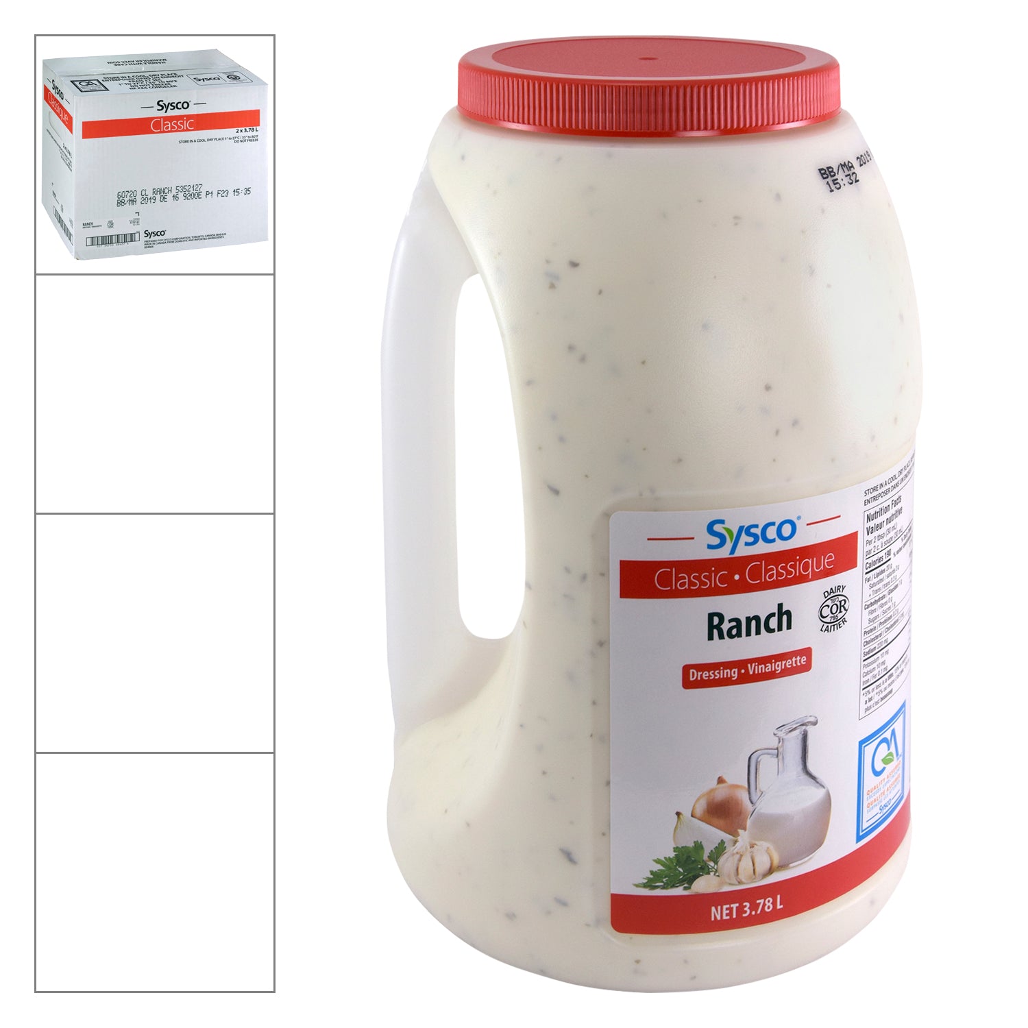 Sysco Classic Ranch Dressing 2x3.78L [$0.92/100ml]