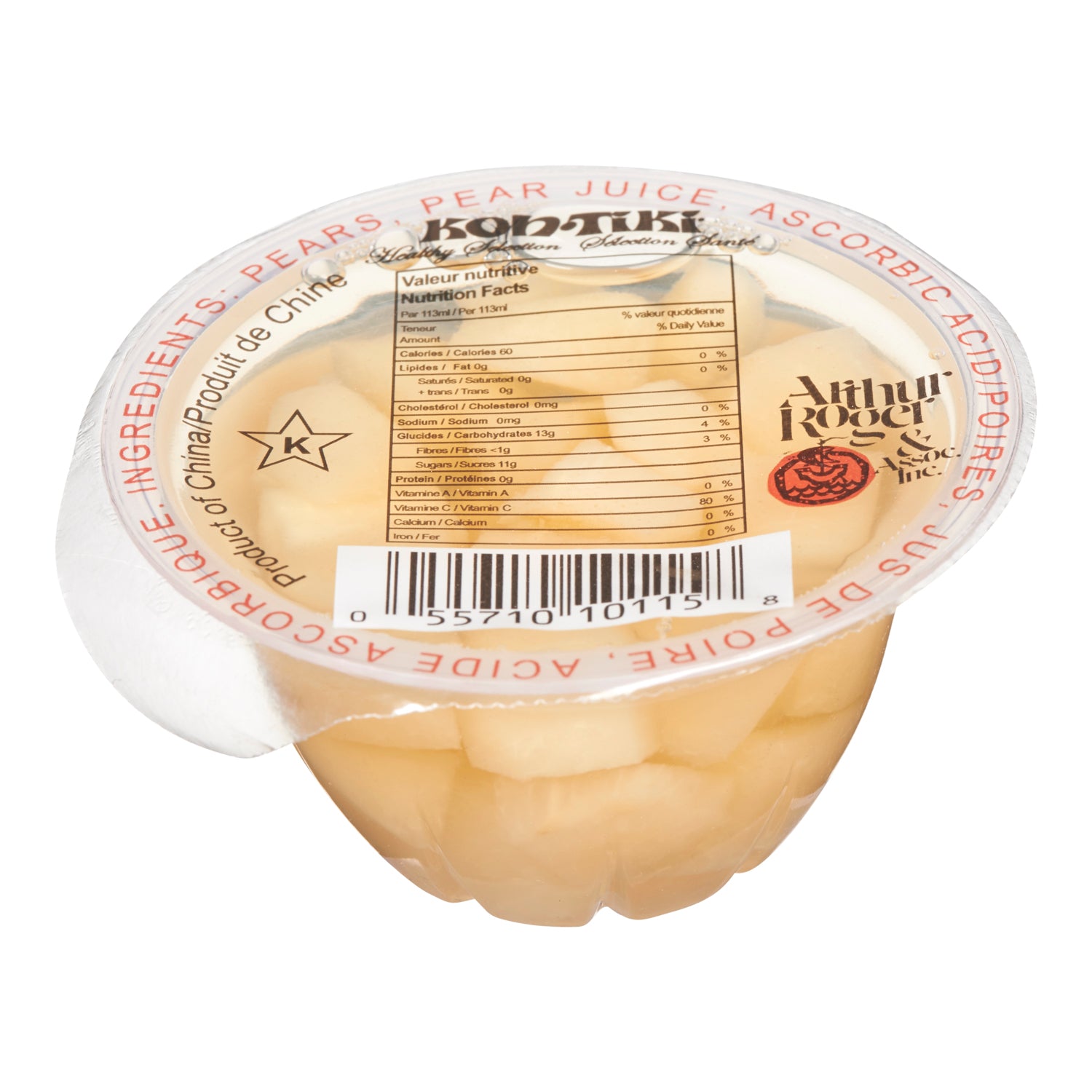 Kon-tiki Diced Pear Fruit Cup 24x113ml [$1.08/ea]
