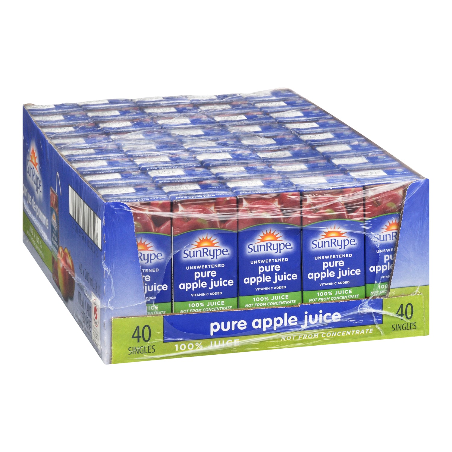 Sunrype 100% Pure Apple Juice 40x200ml [$0.49/ea]