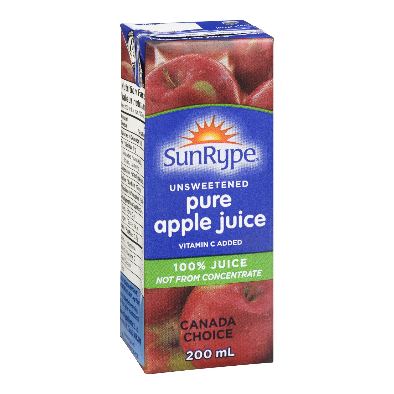 Sunrype 100% Pure Apple Juice 40x200ml [$0.49/ea]