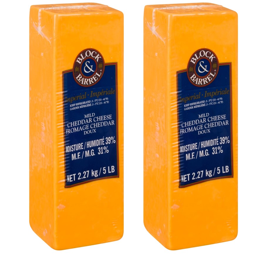 Block & Barrel Imperial Mild Cheddar Cheese 2x2.27kg [$1.67/100g]