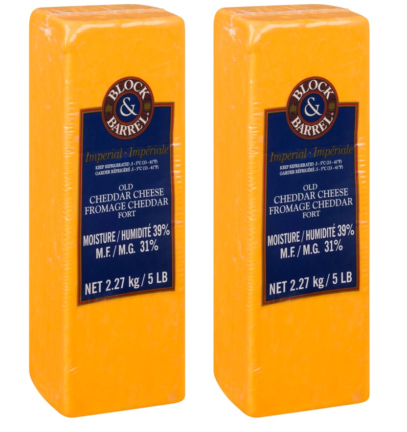 Block & Barrel Imperial Old Cheese Cheddar 2x2.27kg [$1.76/100g]