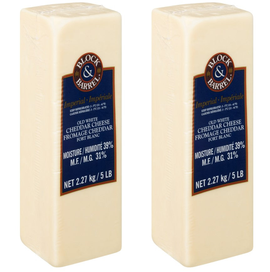 Block & Barrel Imperial Old White Cheddar Cheese 2x2.27kg [$1.76/100g]