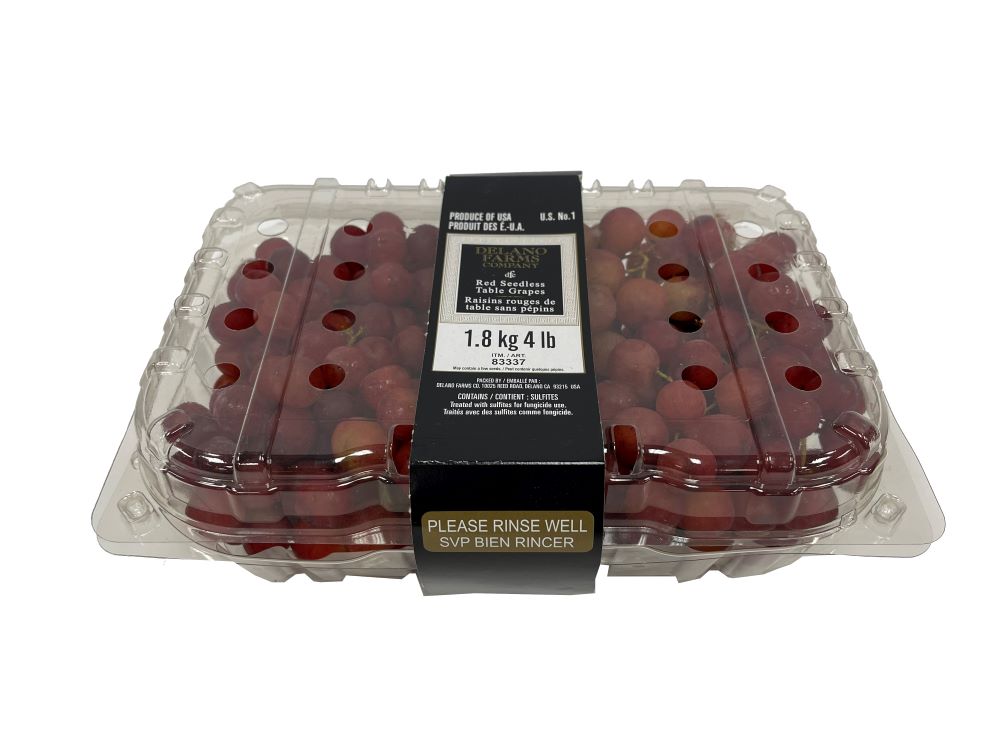 Red Seedless Grapes 4lb [$16.56/kg] [$7.51/lb]