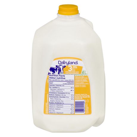 Dairyland Homogenized Milk 4l [$1.74/l]