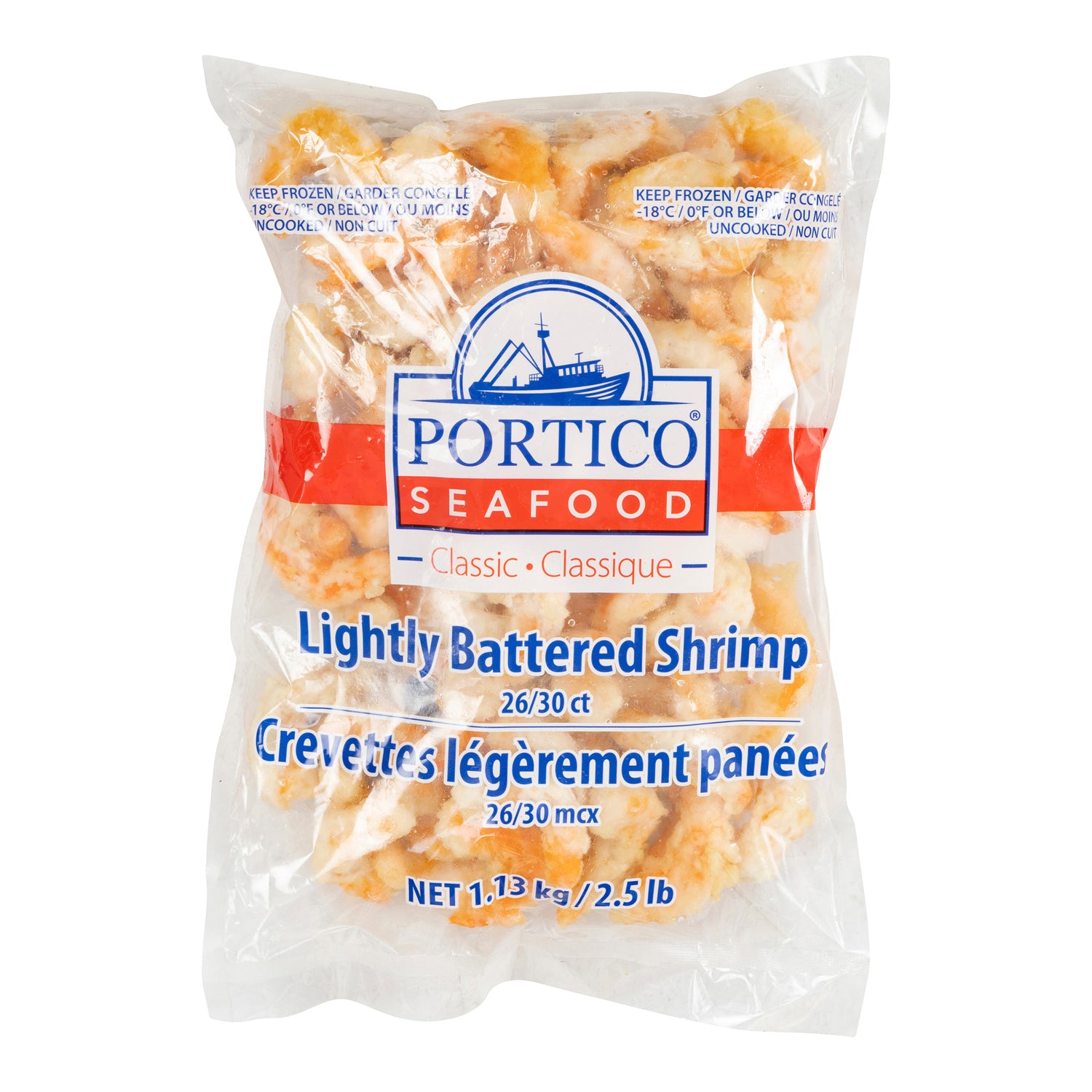 Portico Lightly Battered Shrimp 2x1.13kg [$30.08/kg] [$13.64/lb]