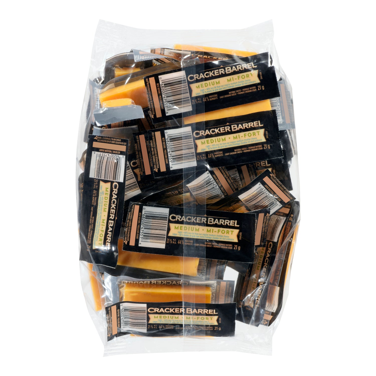 Cracker Barrel Medium Light Cheddar Cheese 100x21gr [$0.59/ea]