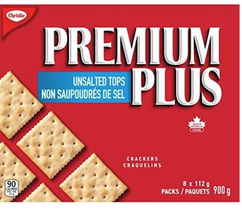 Christie Premium Plus Unsalted Crackers 6x900g [$9.25/ea]