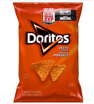 Doritos Zesty Cheese Tortilla chips 8x235g [$4.74/ea]