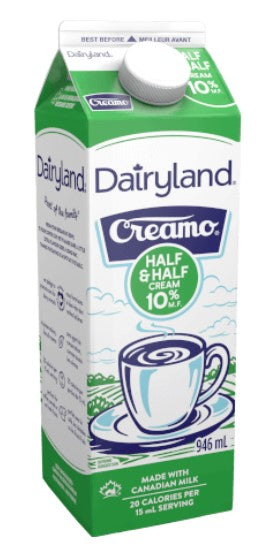 Dairyland Half and Half Cream 10% 946ml [$0.52/100ml]