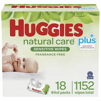 Huggies Natural Care Baby Wipes 18x64ct [$0.02/ea]