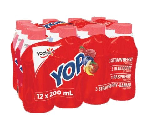 Yop Assorted Yogurt Drink 1% MF 12x200ml [$1.50/ea]