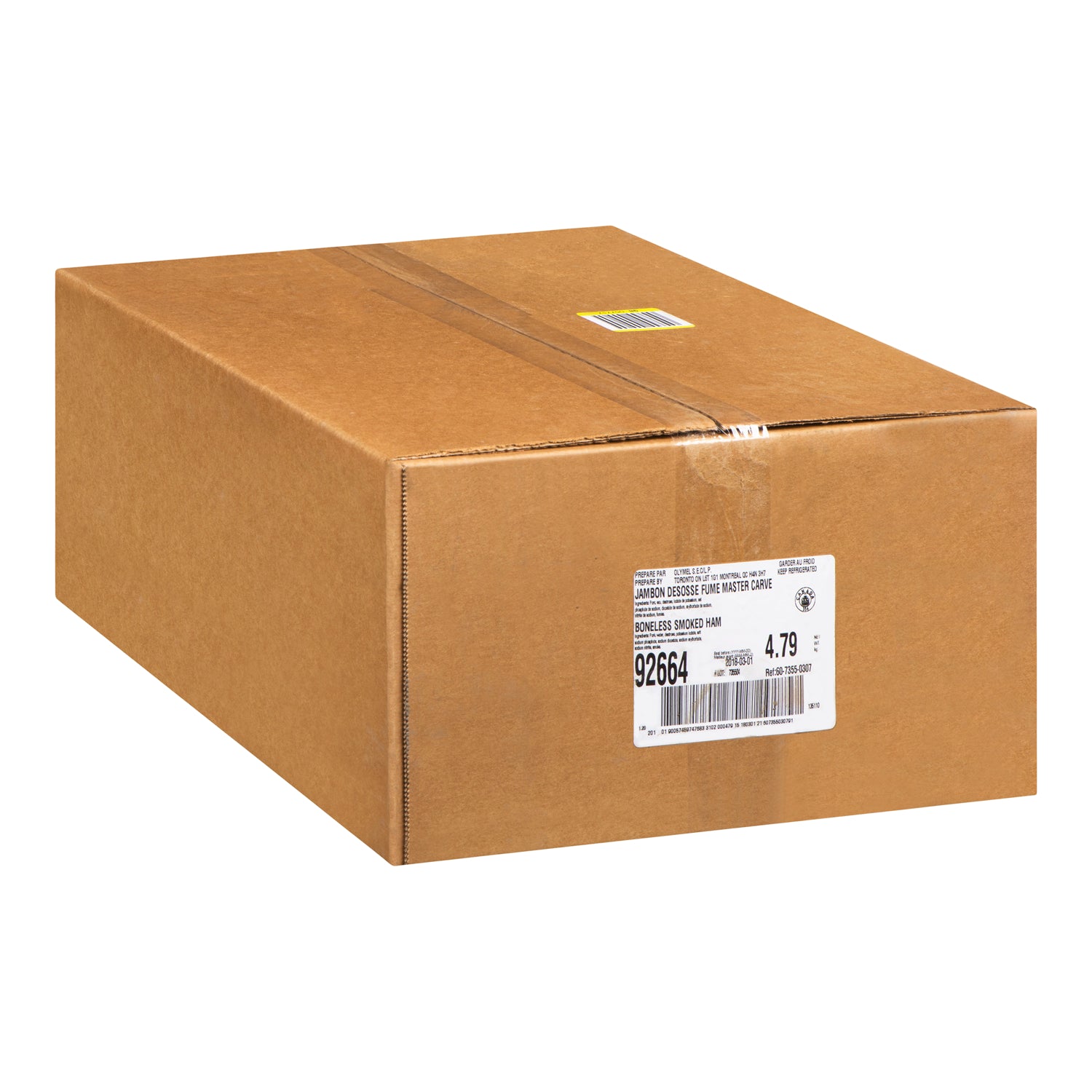 Olymel Boneless Express Carve Smoked Ham Approx. 4x1kg [$35.42/kg] [$16.07/lb]