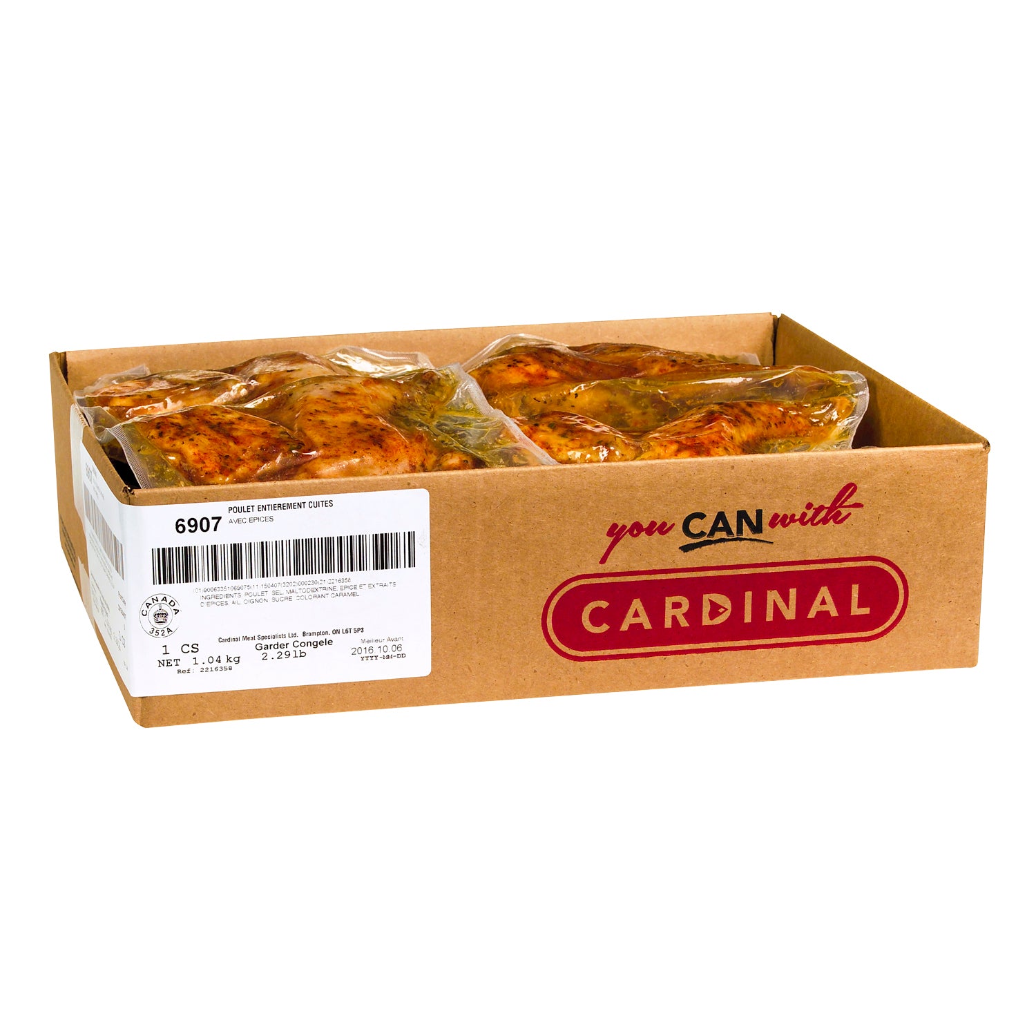 Cardinal Half Rotisserie Fully Cooked Chickens 8ct [$14.82/kg] [$6.72/lb]