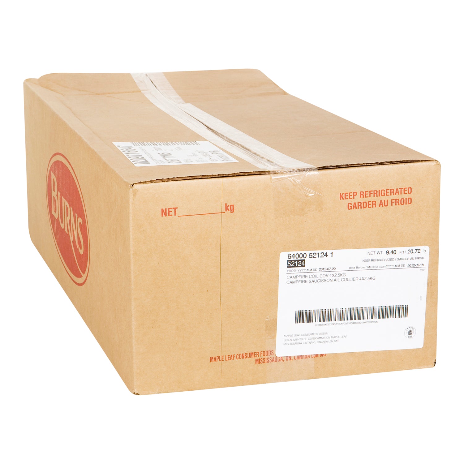 Campfire Garlic Sausage Coil 4x2.5kg [$8.93/kg] [$4.05/lb]