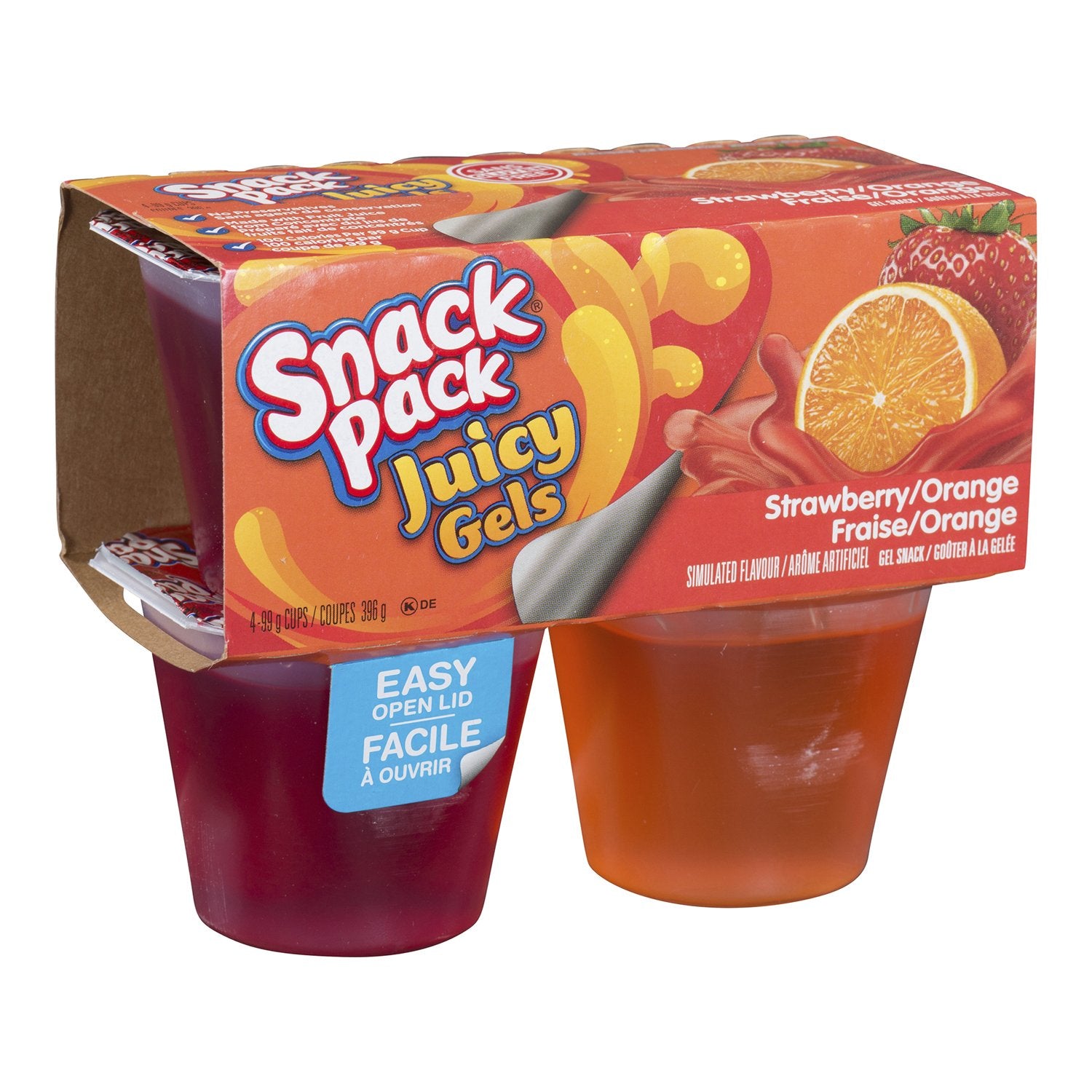 Snack Pack Juicy Gels Strawberry and Orange 48x99g [$0.77/ea]